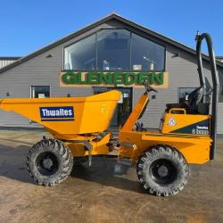 Thwaites 3 tonne swivel skip dumper,